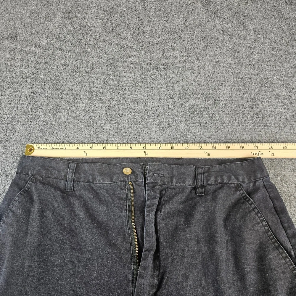 Banana Jack Mens Cargo Shorts Black Ramie Cotton Blend Size 34 Utility‎ Outdoor